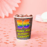 [ Thumbnail: 36th Birthday: Fun Graffiti-Inspired Rainbow 36 Paper Cups ]