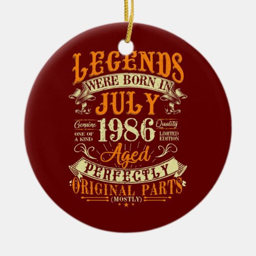 36th Birthday Gift 36 Years Old Legends Born In Ceramic Ornament