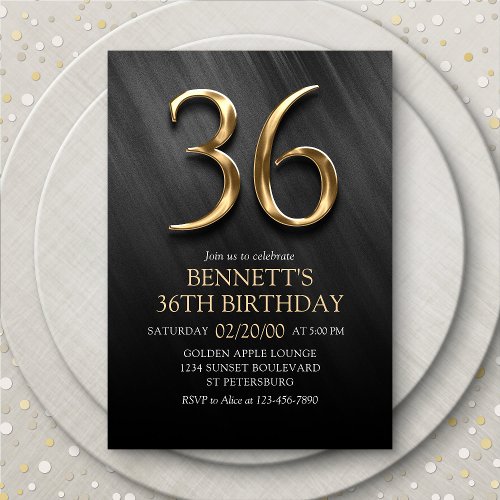 36th Birthday Invitation