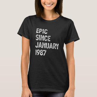 36th Birthday Men Women Epic Since January 1987 T-Shirt