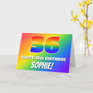 36th Birthday: Multicolored Rainbow Pattern # 36 Card