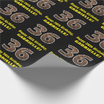 [ Thumbnail: 36th Birthday: Name & Faux Wood Grain Pattern "36" Wrapping Paper ]
