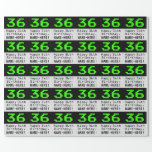 [ Thumbnail: 36th Birthday - Nerdy / Geeky Style "36" and Name Wrapping Paper ]