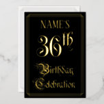 [ Thumbnail: 36th Birthday Party — Fancy Script & Custom Name Invitation ]
