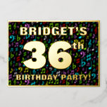 [ Thumbnail: 36th Birthday Party — Fun, Colorful Music Symbols Invitation ]