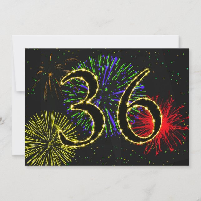 36th birthday party invitate invitation (Front)