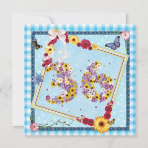 36th Birthday party Invitation flowers,butterflies
