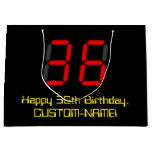 [ Thumbnail: 36th Birthday: Red Digital Clock Style "36" + Name Gift Bag ]