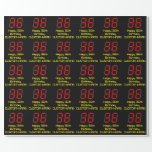 [ Thumbnail: 36th Birthday: Red Digital Clock Style "36" + Name Wrapping Paper ]