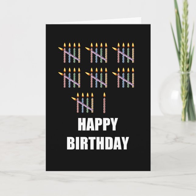 36th Birthday with Candles Card (Front)