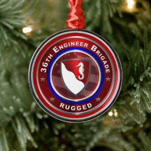 36th ENGINEER BRIGADE Christmas Metal Ornament