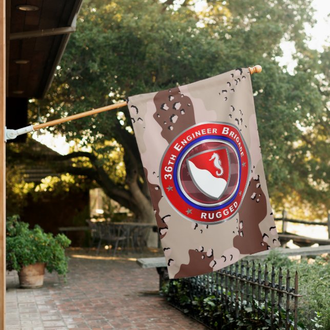 36th  ENGINEER BRIGADE Desert Storm Veteran House Flag (In SItu)