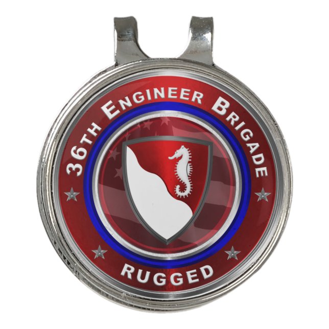 36th Engineer Brigade “Rugged” Golf Hat Clip (Front)