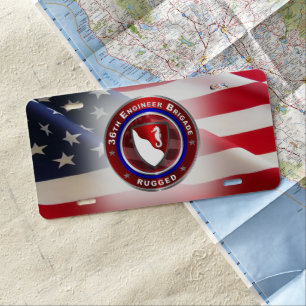 36th Engineer Brigade “Rugged” License Plate