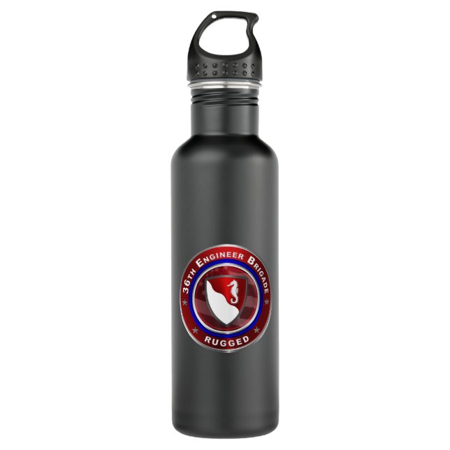 36th Engineer Brigade “Rugged” Stainless Steel Water Bottle (Front)