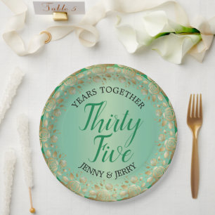 36th Jade Wedding Anniversary Custom Paper Plates