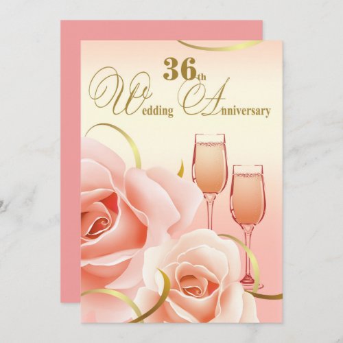 36th Wedding Anniversary Party Invitations