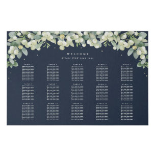 36x24" 15 Tables of 10 Seating Chart Faux Canvas Print