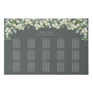 36x24" 15 Tables of 10 Seating Chart  Faux Canvas Print