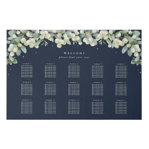 36x24 15 Tables of 8 Seating Chart  Faux Canvas Print