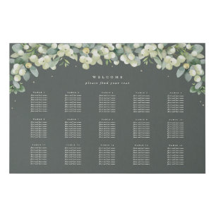 36x24" 15 Tables of 8 Seating Chart Faux Canvas Print