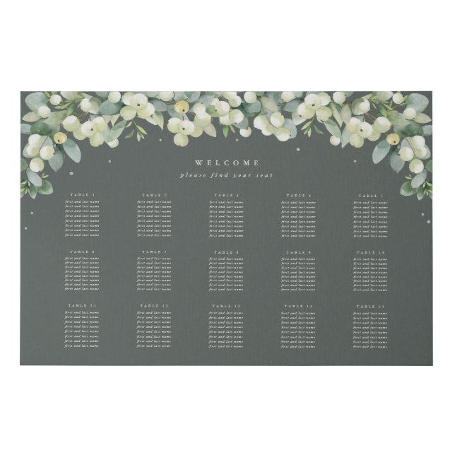 36x24" 15 Tables of 8 Seating Chart  Faux Canvas Print (Front)