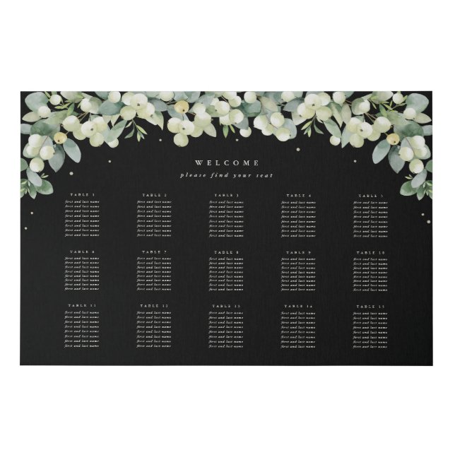 36x24" 15 Tables of 8 Seating Chart  Faux Canvas Print (Front)