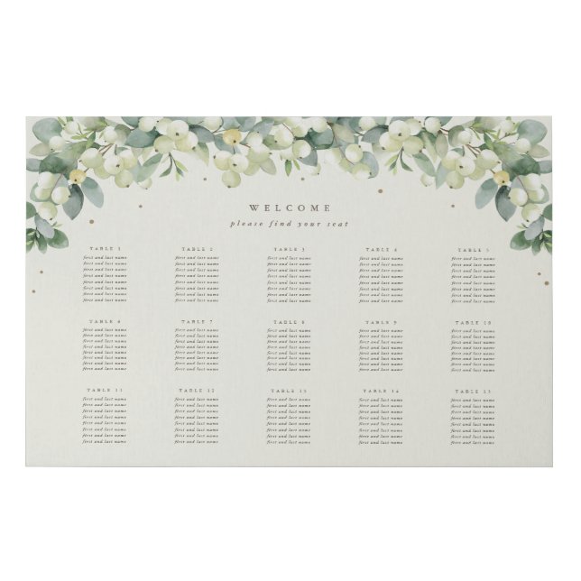36x24" 15 Tables of 8 Seating Chart  Faux Canvas Print (Front)