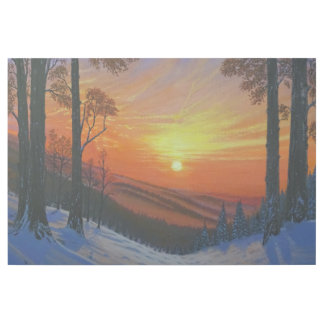 36'X24" Gallery Wrap - "Sunset Over Snowy Forest"