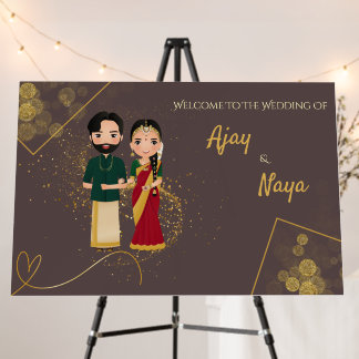 36x24" Indian Wedding Welcome Sign | Hindu