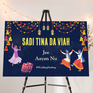 36x24" Indian Wedding Welcome Sign Punjabi