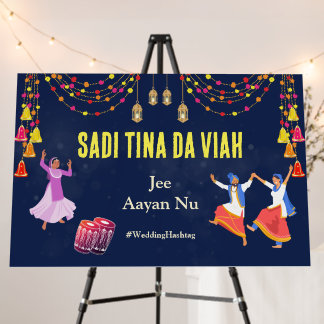 36x24" Indian Wedding Welcome Sign | Punjabi