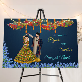36x24" Indian Wedding Welcome Sign | Sangeet