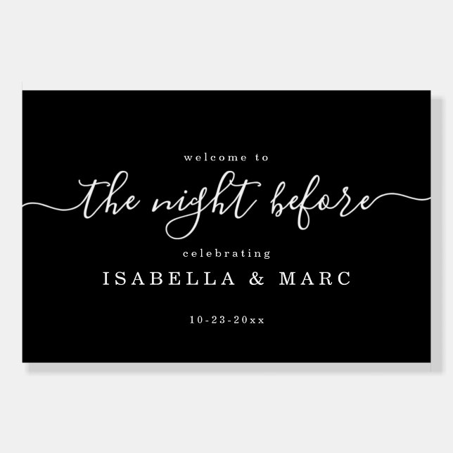 36x24 Minimalist The Night Before Rehearsal Dinner Foam Board (Front)