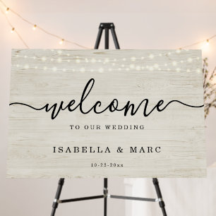 36x24 Rustic Romantic Wedding Welcome Sign