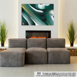 36x24" Trend Abstract Art Canvas Black White Green Print
