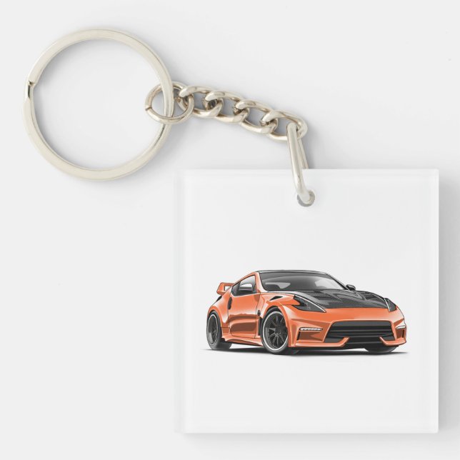 370z drawing on keychain for jdm car enthusiasts  (Front)