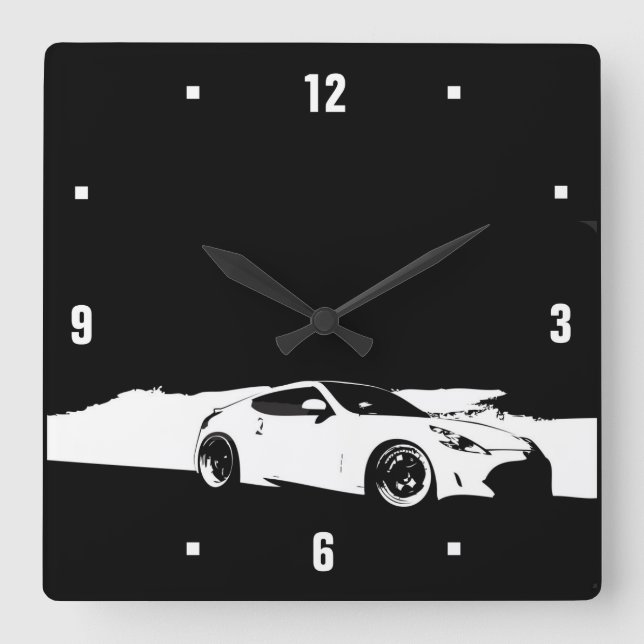 370Z Rolling Shot Square Wall Clock (Front)