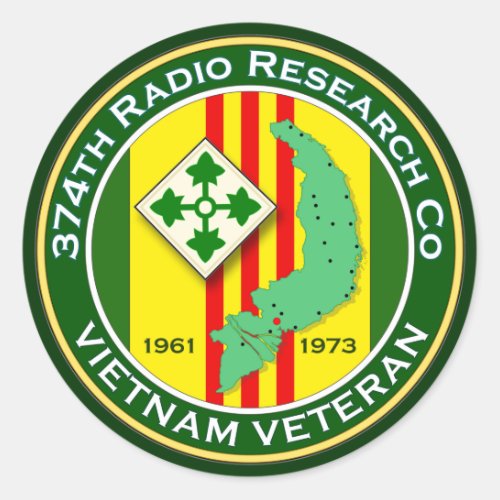 374th RRC 2 _ ASA Vietnam Classic Round Sticker