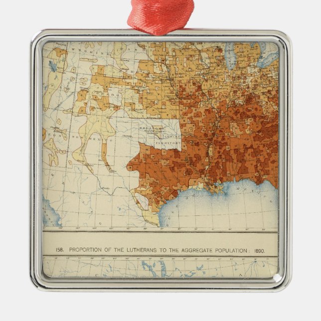 37 Baptists, Lutherans 1890 Metal Ornament (Front)
