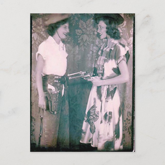 37 Cowgirl Vintage Postcard Reproduction (Front)