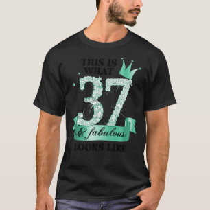 37 & Fabulous I Turquoise White Party Group Photo T-Shirt