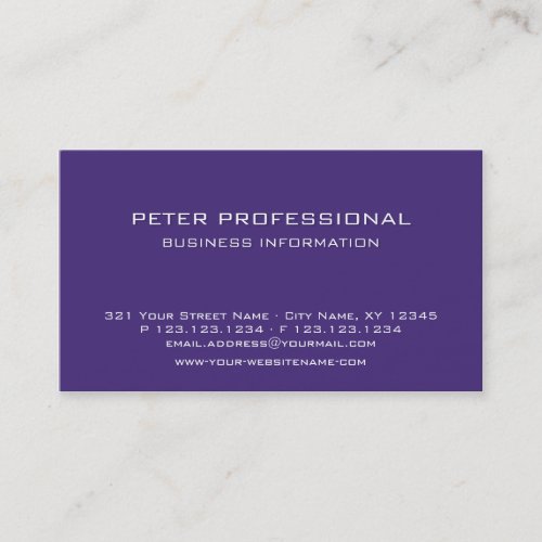 37 Modern Professional Business Card violet color