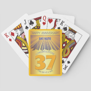 37 Year Golden Ray 12 Step CUSTOM NAME Poker Cards
