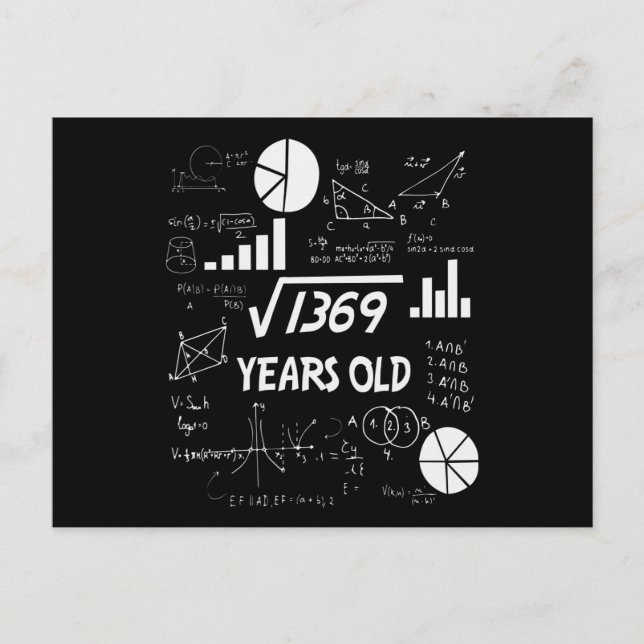 37 Year Old Bday Math Teacher 37th Birthday Gift Postcard (Front)