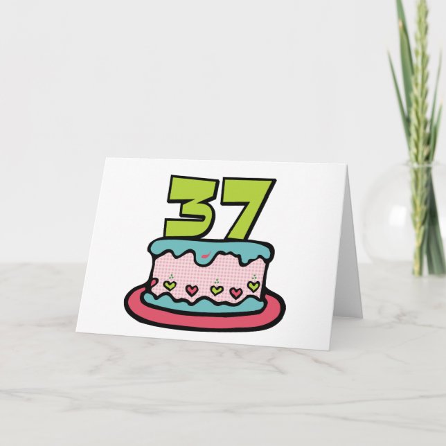37 Year Old Birthday Cake Card (Front)