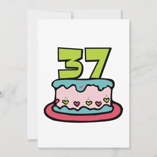 37 Year Old Birthday Cake Card (Front)