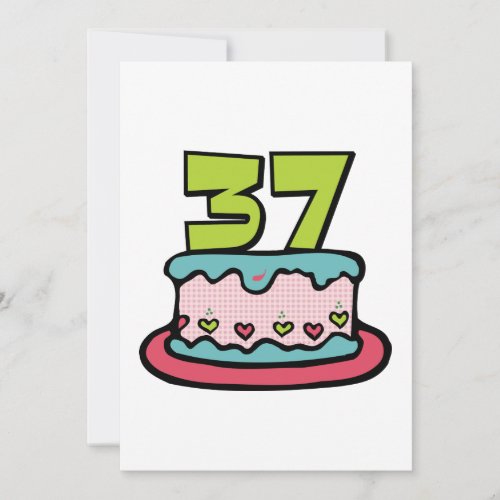 37 Year Old Birthday Cake Card