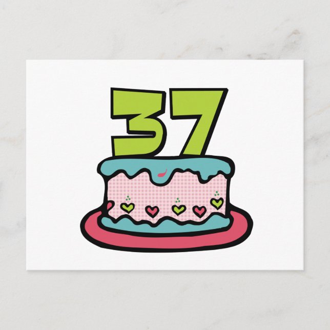 37 Year Old Birthday Cake Postcard (Front)