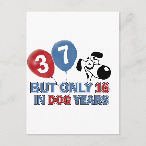 37 year old Dog years designs Postcard